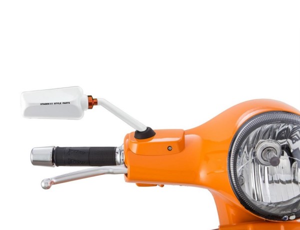 Specchio Stage6 F1 per Vespa, destro, bianco