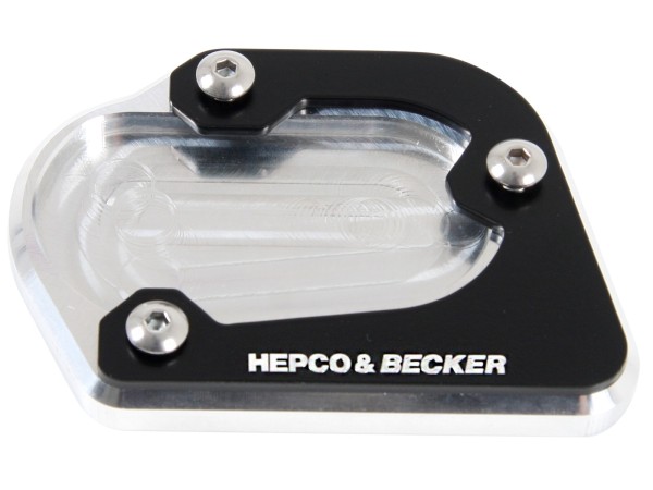 Piastra cavalletto laterale argento nero per BMW R 1250 GS (19-23) Hepco & Becker