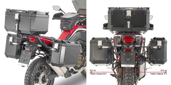 Portavaligie laterale PL ONE-FIT per Trekker Outback per Honda CRF1100L Africa Twin (Bj.20-23) Givi