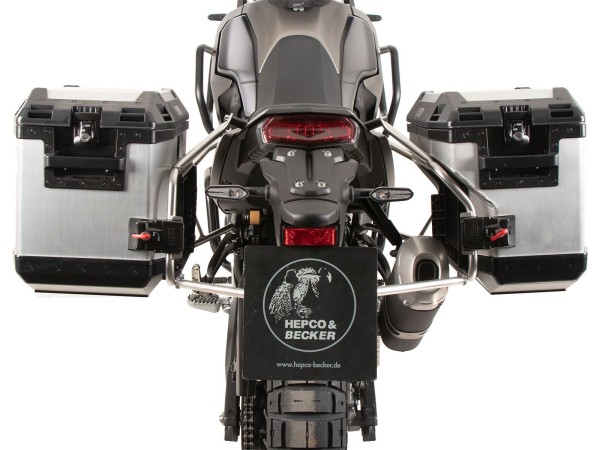 Set di portavaligie Cutout in acciaio inox incluso set di valigie Xplorer Cutout in argento per Yamaha Ténéré 700 Rally (25-)