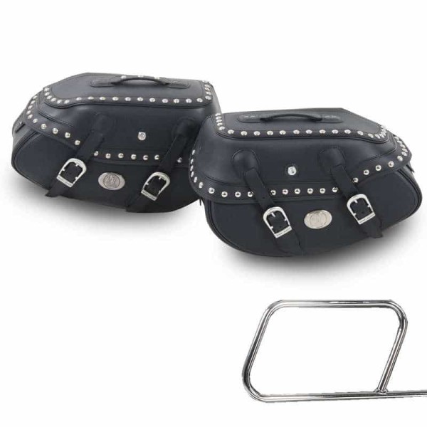 Set di valigie laterali Buffalo Custom nero per portaborse Hepco & Becker