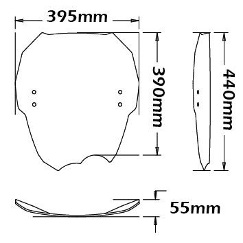 Parabrezza centrale per BMW G 650 Xmoto (06-07), trasparente