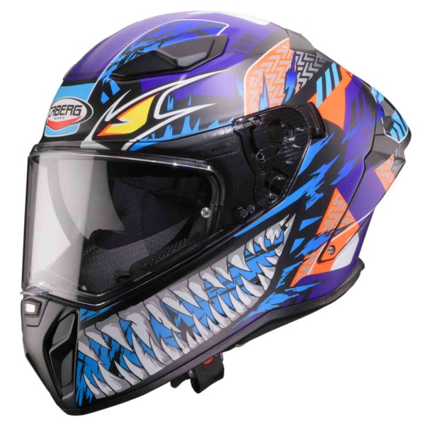 Caberg Casco Drift Evo II Nobo nero opaco/blu-viola-fluo-arancio
