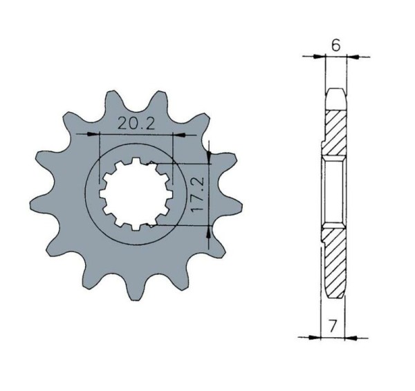Pignone anteriore in acciaio standard Tecnium 1120 - 420