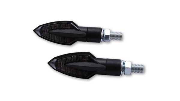 HIGHSIDER Smart Vinci LED alloggiamento indicatore nero / lente grigio fumo (coppia), anteriore e posteriore