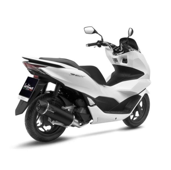 Sistema di scarico completo LeoVince SBK Nero per Honda PCX 125, acciaio inox nero, certificato E