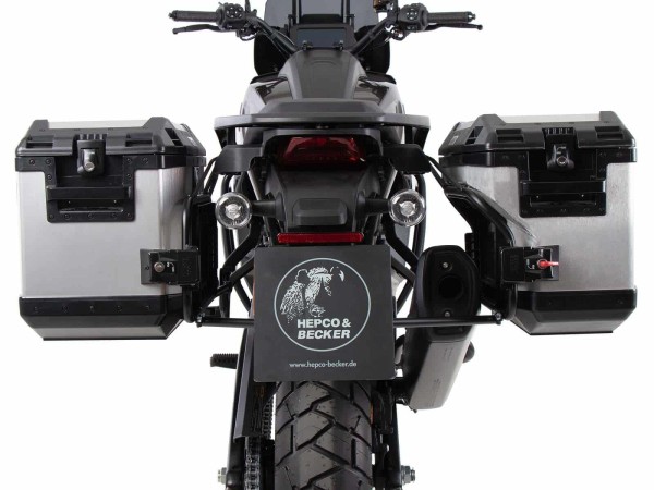 Set di valigie Cutout incl. set di valigie Xplorer Cutout argento per Harley Davidson Pan America (21-)