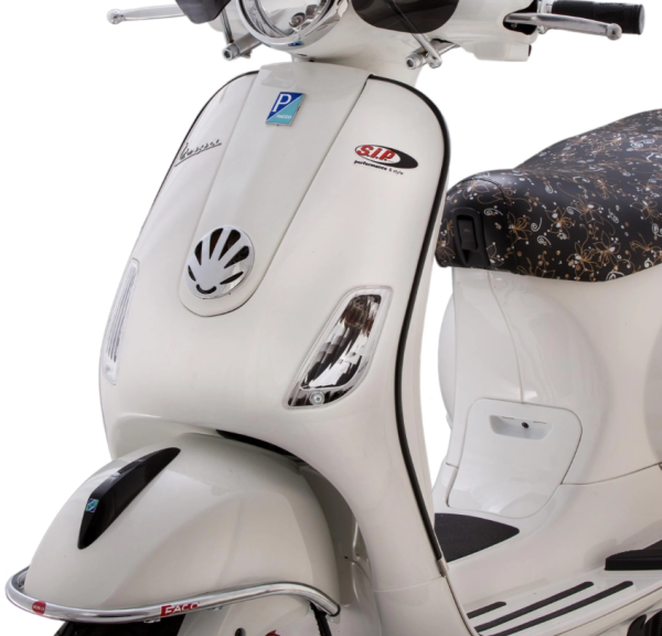 Paragambe mono scanalato sinistro/destro per Vespa LX/LXV/S 50-150cc, nero