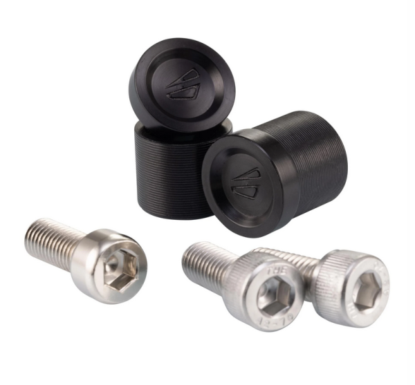 Copriforo per specchietto destro e sinistro FABRICA per Vespa, anodizzato nero