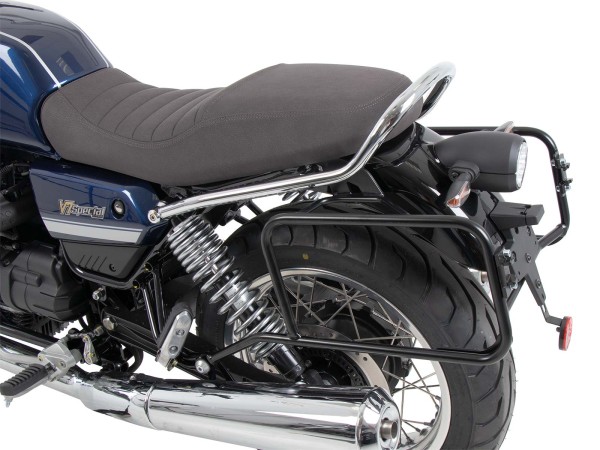 Portavaligie laterale fisso nero per Moto Guzzi V7 850 Stone Corsa (2024) Hepco & Becker