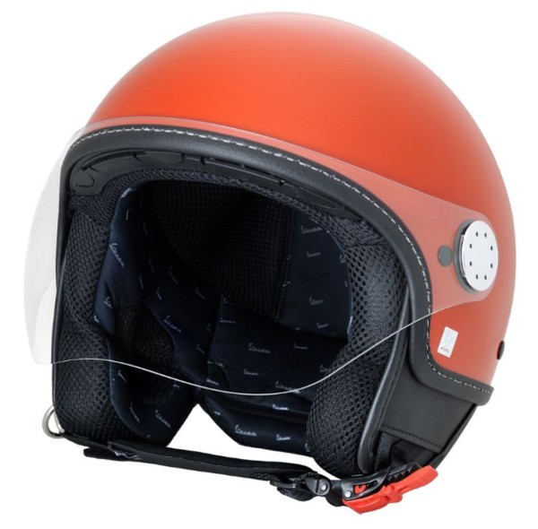 Casco Vespa jet, Vespa Visor LangHe, arancio mattone/arancio impulsivo (A11)