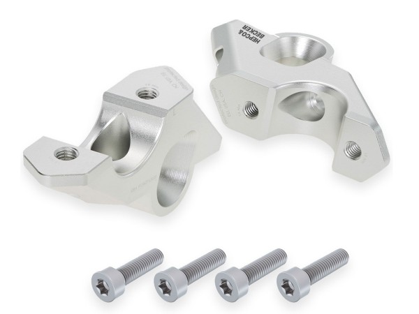 Riser manubrio H=30 mm con offset 33 mm posteriore argento per BMW R 1300 GS (23-) Hepco & Becker