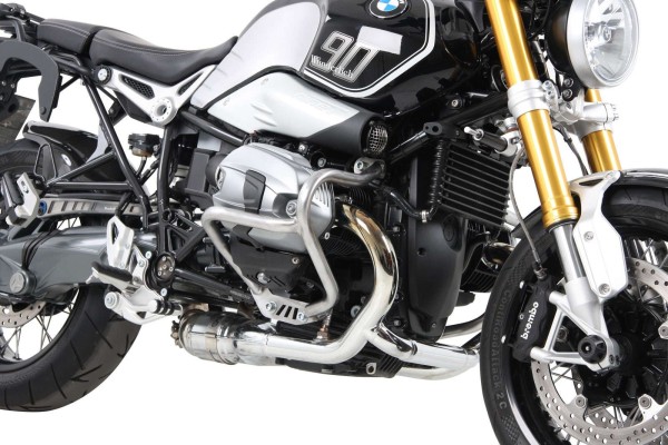 Protezione motore argento per BMW R nineT Urban G/S (17-23) Hepco & Becker