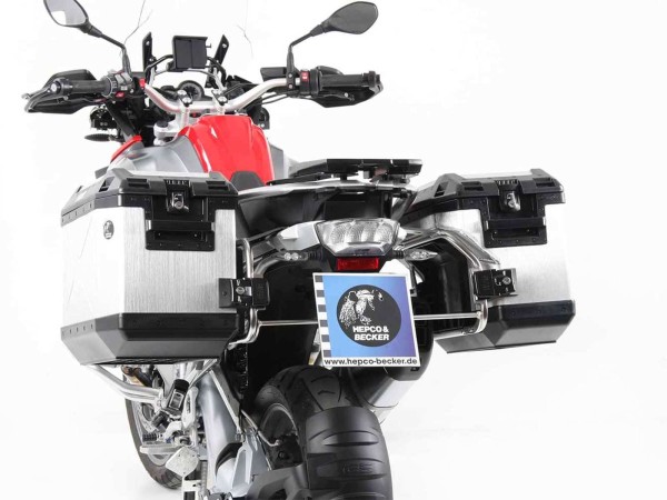 Set portavaligie Portavaligie incluso set di valigie Xplorer Cutout argento per BMW R 1200 GS LC (13-18)