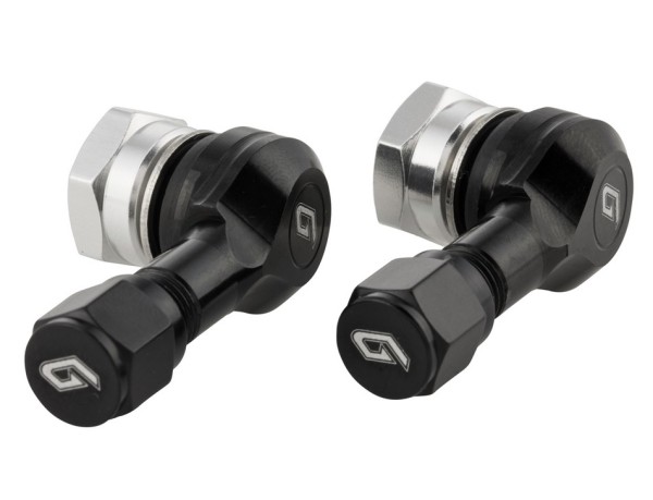 Inserto valvola per pneumatici/cerchi tubeless 80°, anodizzato nero