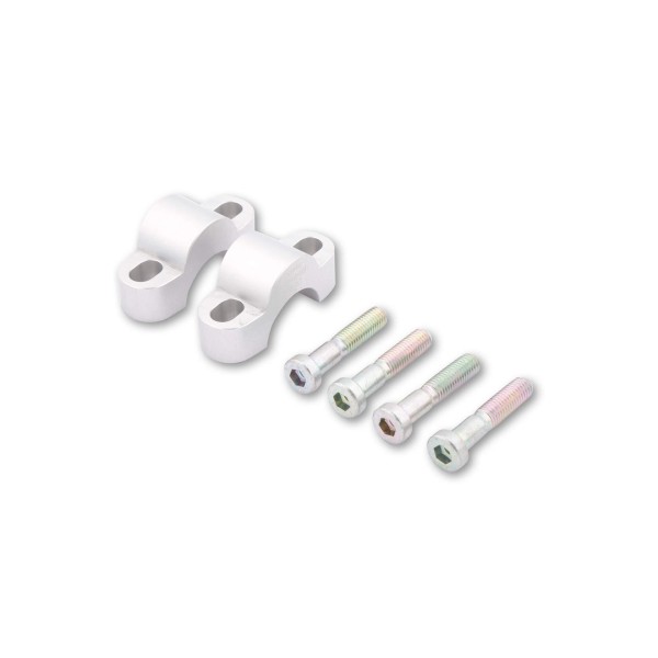 LSL Klemmbockerhöhung Set um 15 mm, mit 40 mm Schraube, für 28,6 mm Lenker, silber