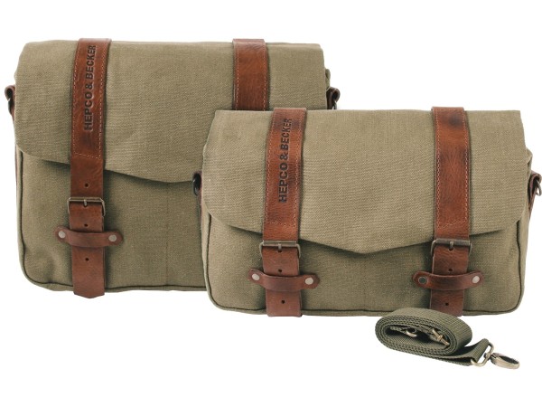 Set di borse LEGACY per corriere M/L verde per portapacchi C-Bow Hepco & Becker