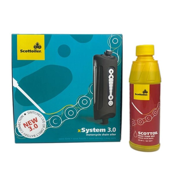 Scottoiler Xsystem 3.0 + 250 ml di olio High-Temp Red