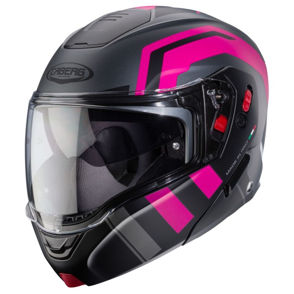 Caberg casco Horus X Road opaco-fucile metallizzato/nero-fucsia