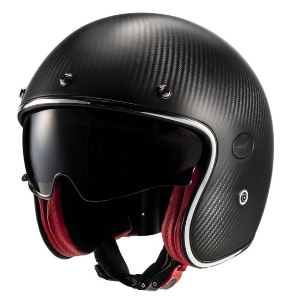 Casco Moto Guzzi jet nero carbonio / rosso