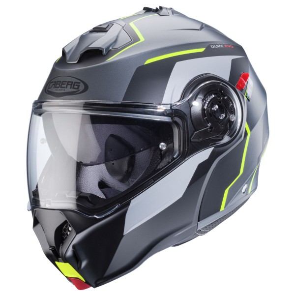 Caberg casco Duke Evo Move opaco-fucile metallizzato/nero-fluo-giallo