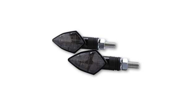 HIGHSIDER Smart Rock LED alloggiamento indicatore carbonio / lente grigio fumo (coppia), anteriore e posteriore