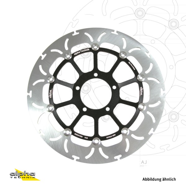 alpha Technik Bremsscheibe Omega-Design ABD33, vorne für Honda CB250F, CBR 400 / 600 / 900, RS, RVF,
