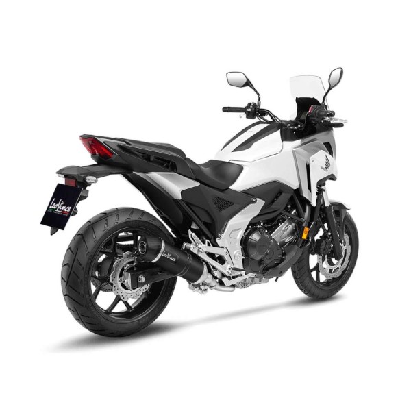 Sistema di scarico LeoVince LV One Evo per Honda NC 750 XA, acciaio inox nero, slip on, certificato E