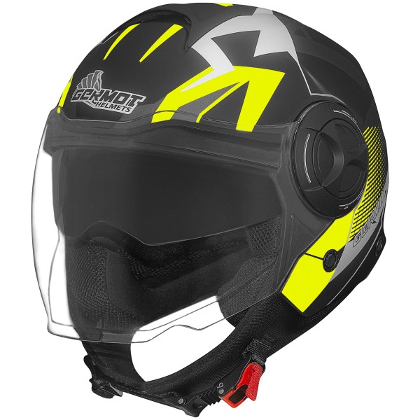 Casco Germot GM 650, nero opaco/giallo fluo