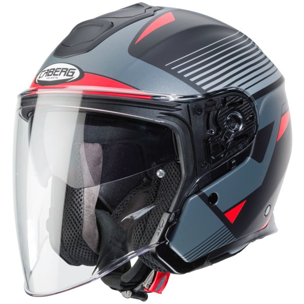 Caberg Casco Flyon Rio, nero opaco/rosso antracite