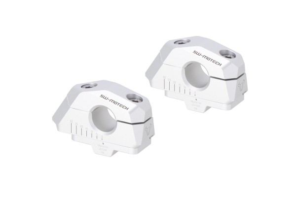 SW-Motech Riposizionamento variabile del manubrio, argento per manubrio Ø 22 mm, H=25 mm per Moto Guzzi V7 Stone /Special