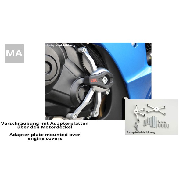 LSL Crash Pad Befestigungskit für Kawasaki Z750 2004-2006, Z1000, 2003-2006