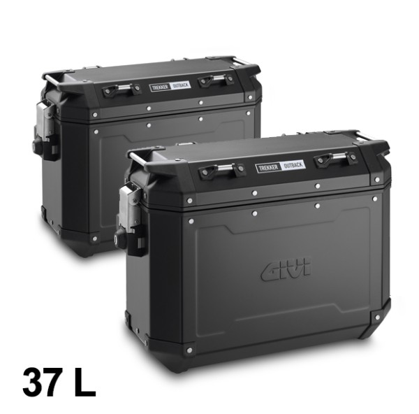 Set di valigie laterali Givi in alluminio Trekker Outback 37L nero Monokey