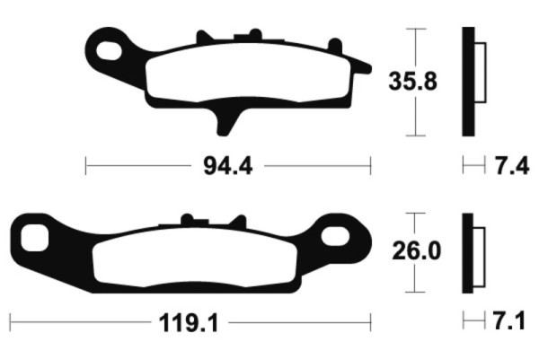 Pastiglie freno in metallo sinterizzato Tecnium ATV - 01624798