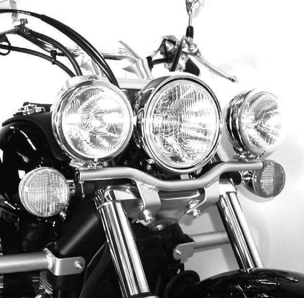 Set di fari supplementari Twinlight (abbaglianti) cromati per Honda VT 750 DC Shadow Spirit (07-13)
