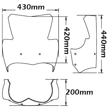 Cupolino Sportivo alto per BMW K 1200 R /K 1300 R, trasparente