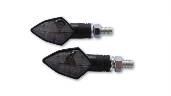 HIGHSIDER Smart Rock LED alloggiamento indicatore nero / lente grigio fumo (coppia), anteriore e posteriore