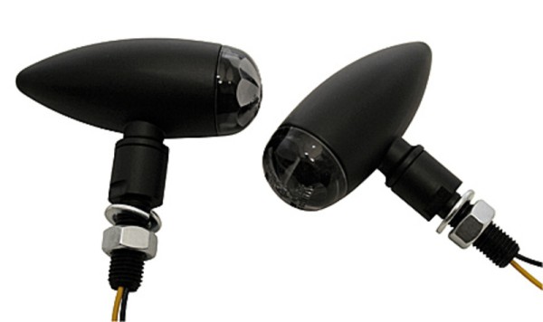 HIGHSIDER Pro Micro-Bullet LED Indicator Housing Nero / Lente Trasparente (coppia), anteriore e posteriore