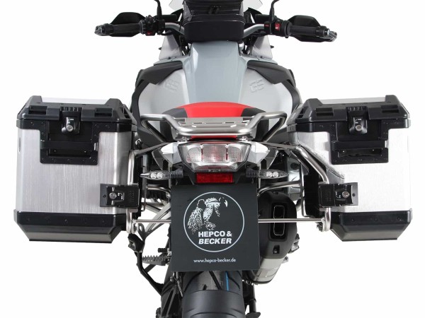 Set portavaligie Portavaligie incluso set di valigie Xplorer Cutout argento per BMW R 1250 GS Adventure