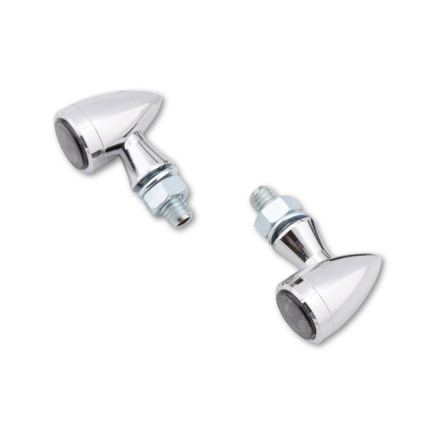 HIGHSIDER smart Sixteen Bullet LED fanale posteriore, luce freno, indicatore di direzione cromato/tinta 3in1, omologato E (coppia)