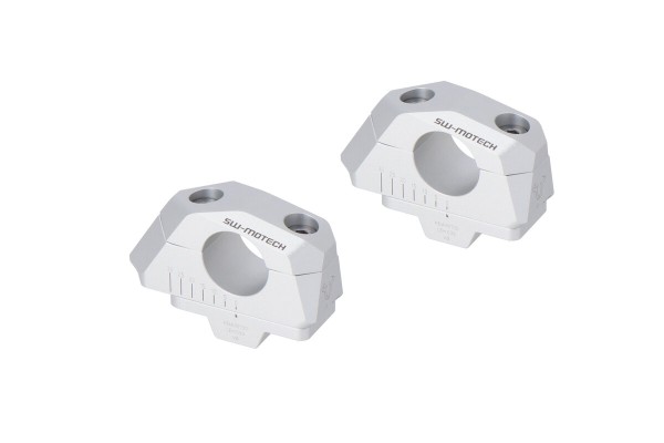 SW-Motech Riposizionamento variabile del manubrio, argento per manubrio Ø 28 mm, H=28 mm per Honda XL 750 Transalp - SW Motech