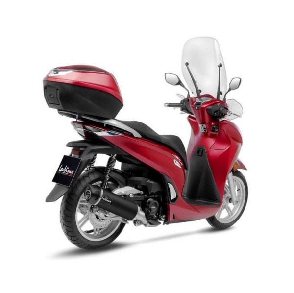 Sistema di scarico LeoVince SBK Nero per Honda SH 350 i, acciaio inox nero, slip on, certificato E