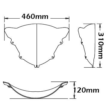Cupolino Sportivo per BMW K 1200 R Sport, trasparente