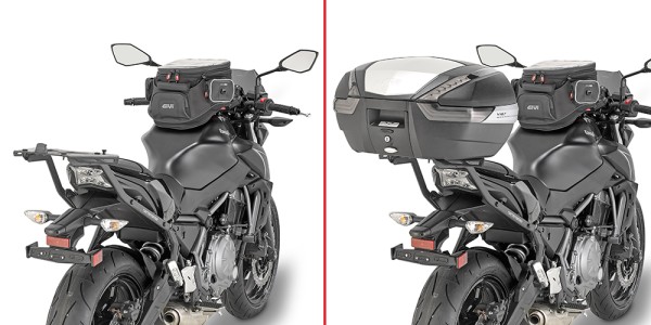 Porta bauletto per valigie Monokey / Monolock per Kawasaki Z 650 (Bj.17-) Givi