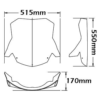 Parabrezza "Giant" per BMW F 800 ST (06-12), trasparente