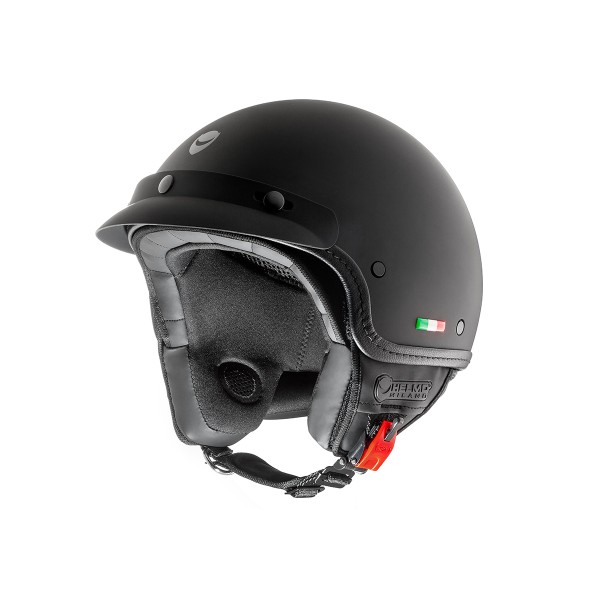Casco jet Helmo Milano, FuoriPorta, nero, opaco