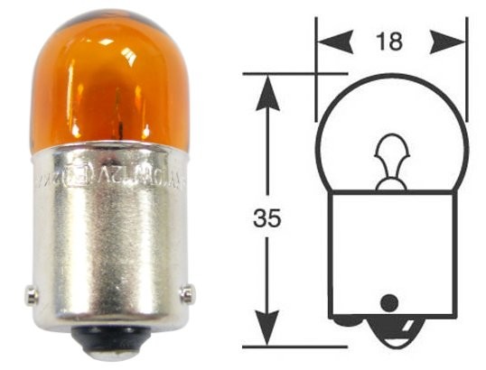 Lampadine ad anello, lampadina, scatola da 10, 12 V, 10 W, BAU15, arancione