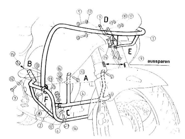 Protezione motore nera per Honda FNT 650 V Deauville (98-05) Hepco & Becker