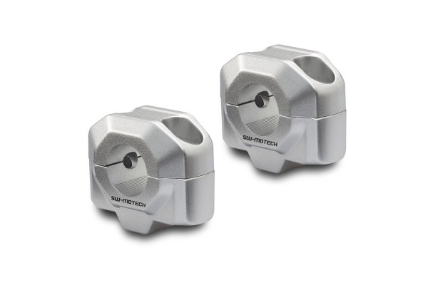 SW-Motech Riser manubrio, argento per manubrio Ø 22 mm, H=20 mm per Moto Guzzi V7 II - SW Motech