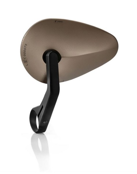 Specchietto per manubrio RIZOMA "Reverse Radial" destro o sinistro per Vespa, bronzo anodizzato